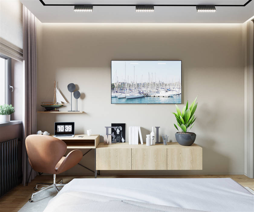 Минимализм с элементами лофта, «Студия 3.14» «Студия 3.14» Minimalist bedroom