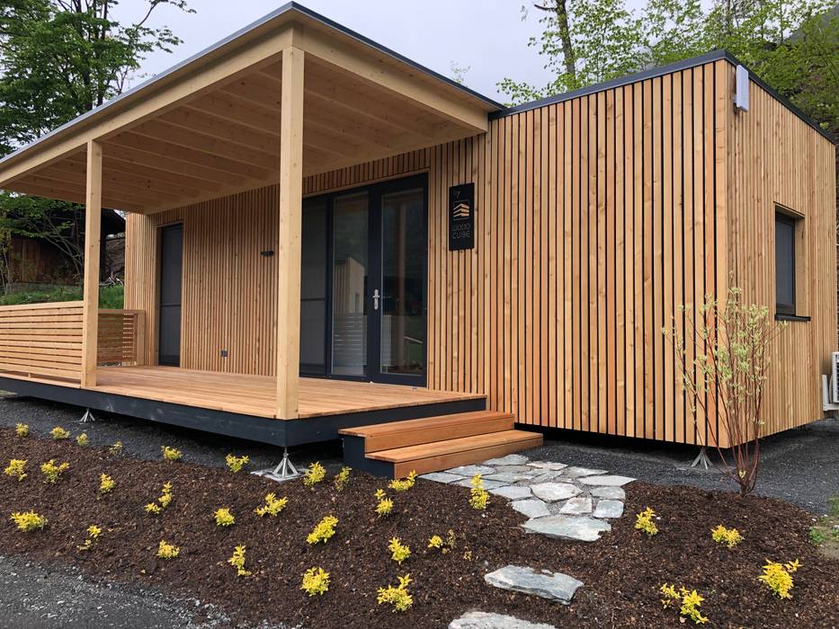 Chalet Park am Campingplatz, WoodCube GmbH WoodCube GmbH Commercial spaces لکڑی Wood effect Hotels