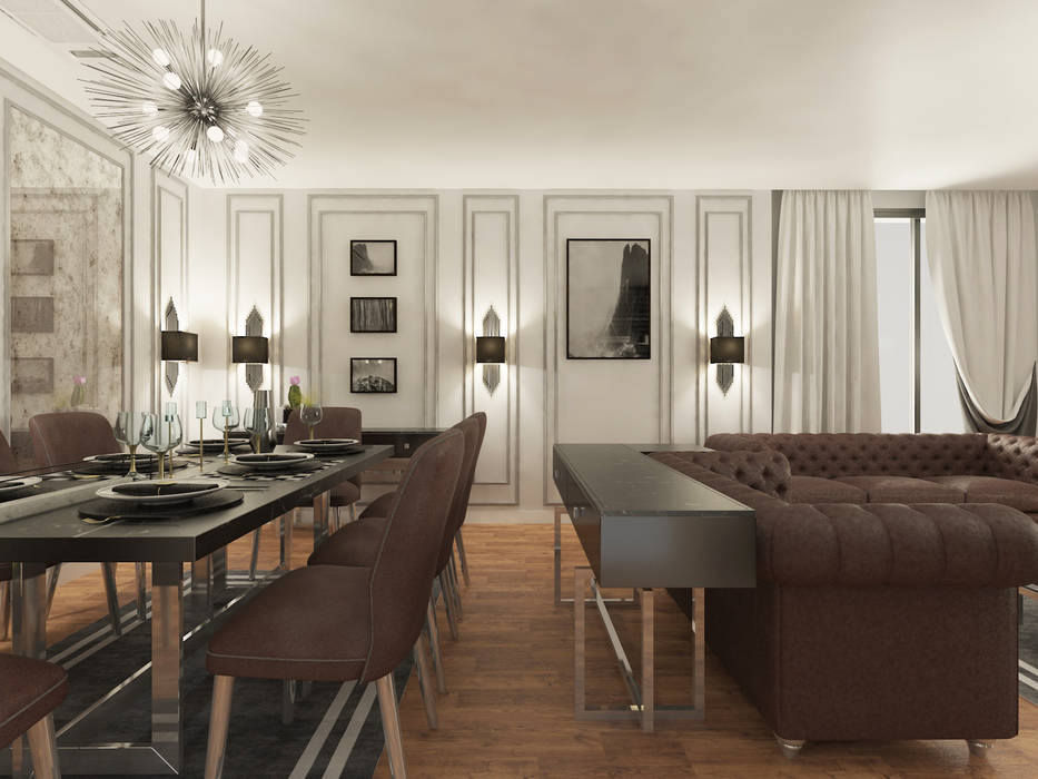 Daire Projesi, Salon Tasarımı, Haos Design & Architecture Haos Design & Architecture Moderne Wohnzimmer