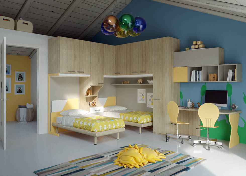 Camerette a ponte: Moderno e Bello, Mondo Camerette Mondo Camerette Modern nursery/kids room Beds & cribs