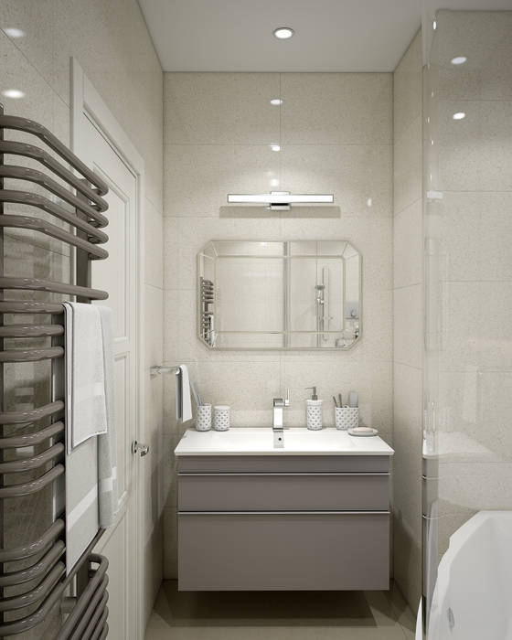 Современная классика в холодных тонах, «Студия 3.14» «Студия 3.14» Minimalist style bathroom