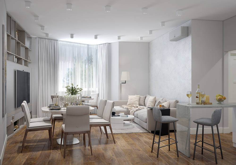 Современная классика в холодных тонах, «Студия 3.14» «Студия 3.14» Living room