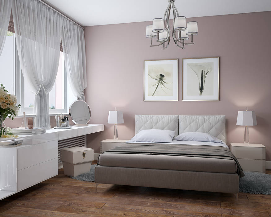 Современная классика в холодных тонах, «Студия 3.14» «Студия 3.14» Minimalist bedroom