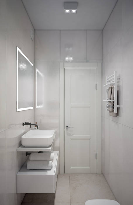 Современная классика в холодных тонах, «Студия 3.14» «Студия 3.14» Minimalist style bathroom