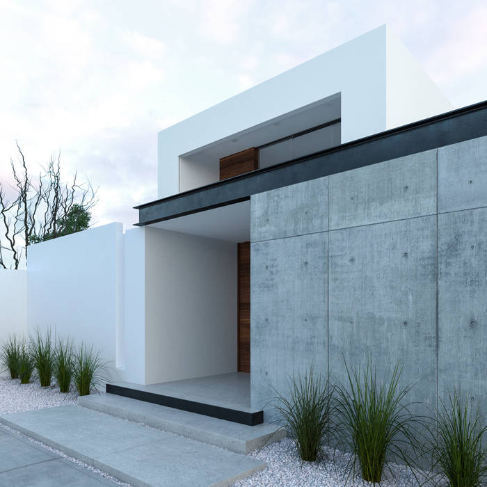 Fachada frontal. Juve 3D Studio Casas unifamiliares Concreto reforzado