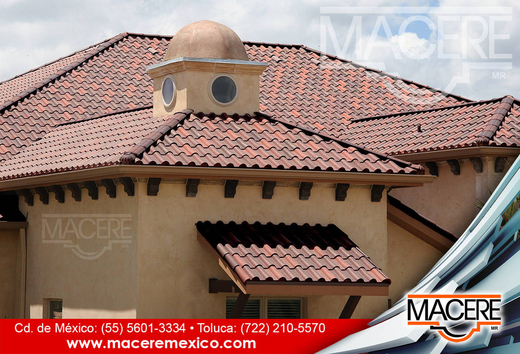 Teja de Barro Modelo Renacimiento, MACERE México MACERE México Hipped roof Ceramic