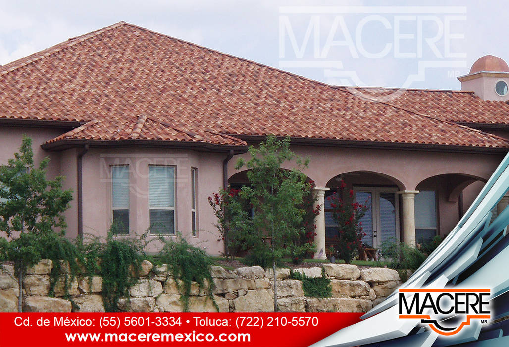 Teja de Barro Modelo Renacimiento, MACERE México MACERE México Hipped roof Ceramic