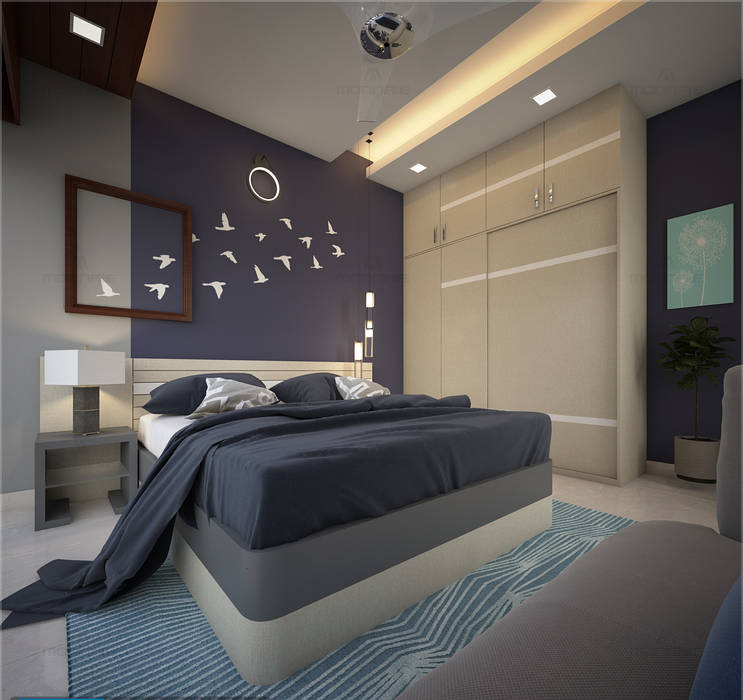 Best & Beautiful Bedroom area Monnaie Interiors Pvt Ltd Small bedroom انجینئر لکڑی Transparent