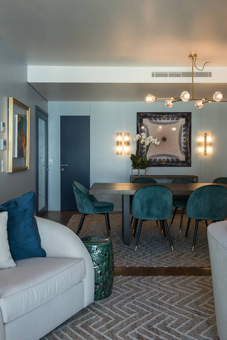Sala e sala de jantar Salas de jantar modernas por Inêz Fino Interiors, LDA Moderno