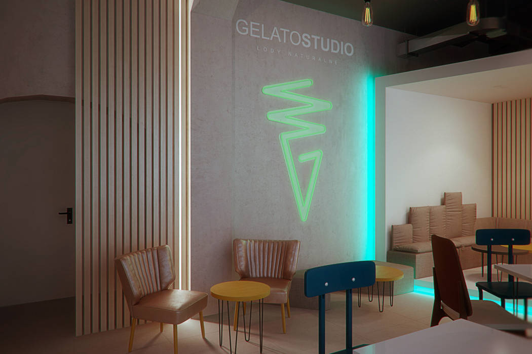 Lodziarnia Gelato Studio w Zabrzu, Archi group Adam Kuropatwa Archi group Adam Kuropatwa مساحات تجارية مطاعم