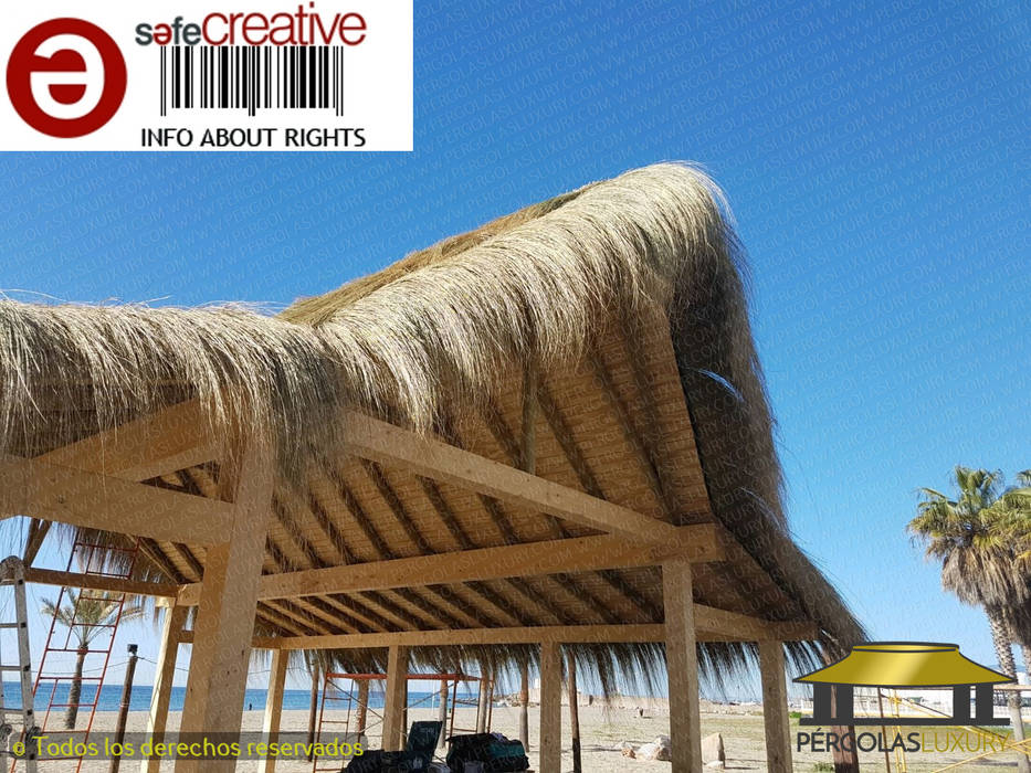 CONSTRUCCION CHIRINGUITO PLAYA PADRE 2017 PERGOLAS LUXURY Espacios comerciales PERGOLA,PERGOLAS TROPICALES,PERGOLAS A MEDIDA,PERGOLA DE PAJA,Bares y Clubs