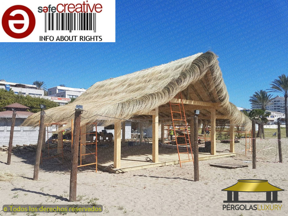 CONSTRUCCION CHIRINGUITO PLAYA PADRE 2017 - MARBELLA (MALAGA), PERGOLAS LUXURY PERGOLAS LUXURY Gewerbeflächen Bars & Clubs