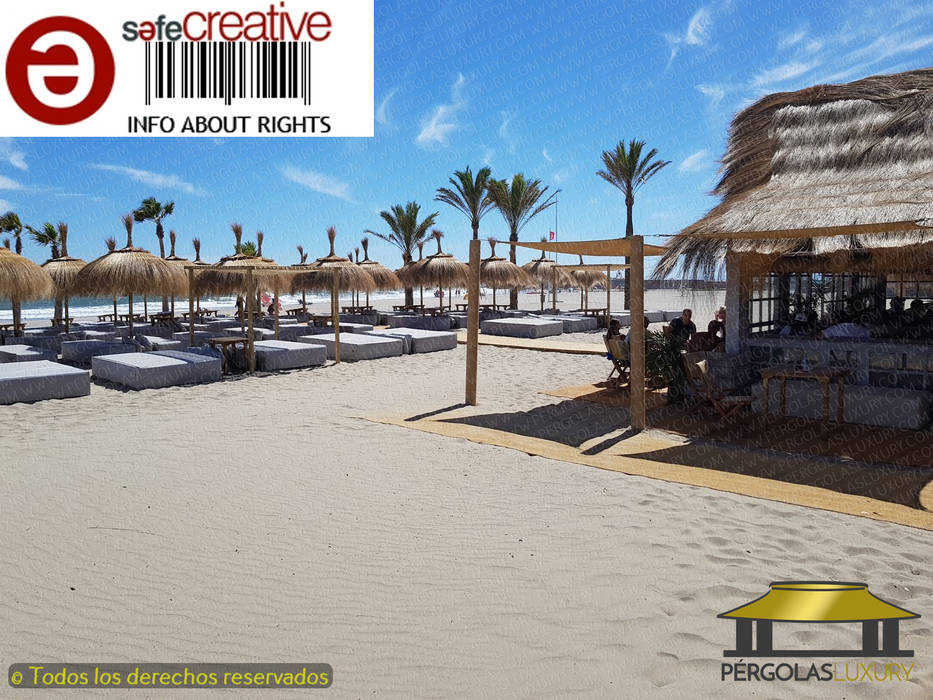 CONSTRUCCION CHIRINGUITO PLAYA PADRE 2017 PERGOLAS LUXURY Espacios comerciales Bares y Clubs