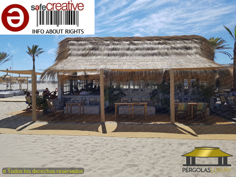 CONSTRUCCION CHIRINGUITO PLAYA PADRE 2017 - MARBELLA (MALAGA), PERGOLAS LUXURY PERGOLAS LUXURY Ruang Komersial Bar & Klub