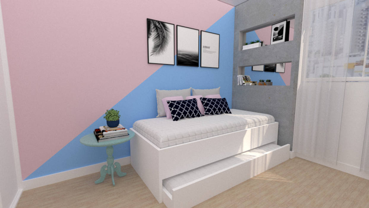 Quarto de Adolescentes , Designer de Interiores - Gabriela Soares Designer de Interiores - Gabriela Soares غرف نوم صغيرة