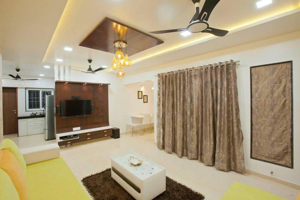 Mr Jerin Konikara | 2BHK | Full Furnished Home, Homagica Services Private Limited Homagica Services Private Limited غرفة المعيشة خزانات التلفزيون الجانبية