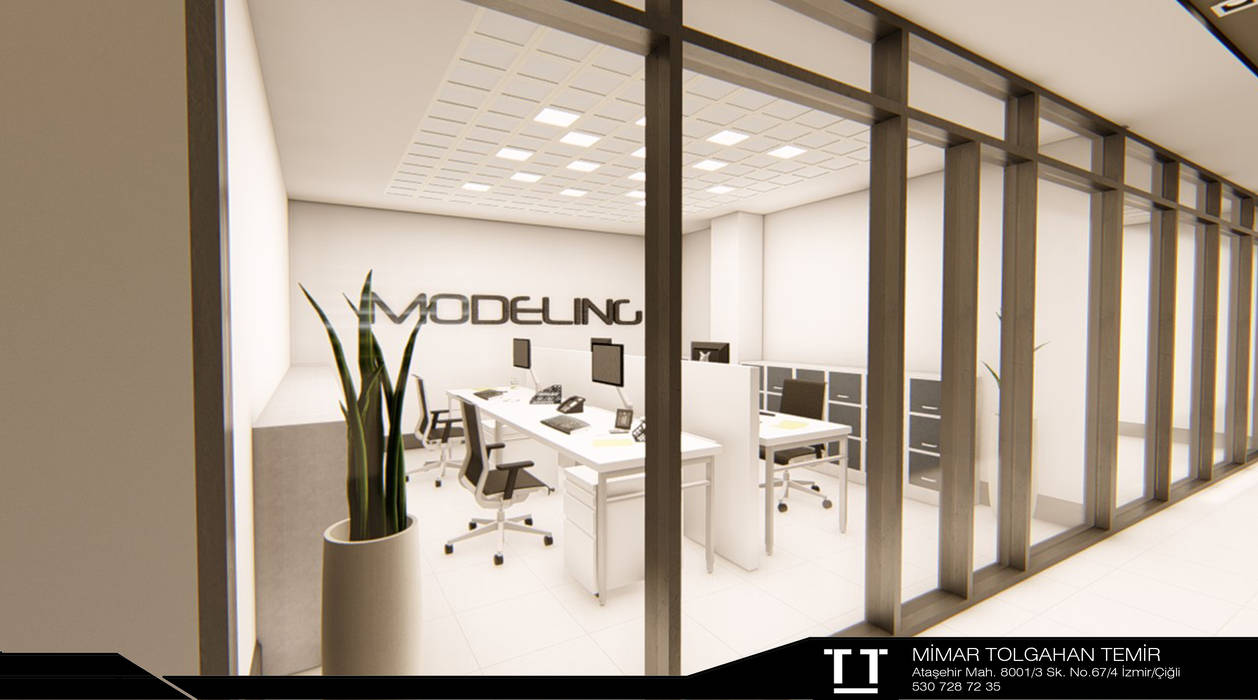 Ofis Projemiz, TT MİMARLIK TT MİMARLIK Glass doors Glass