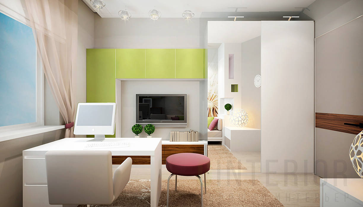 Дизайн-проект 4-комнатной квартиры, Дизайн студия "Хороший интерьер" Дизайн студия 'Хороший интерьер' Dormitorios infantiles de estilo moderno