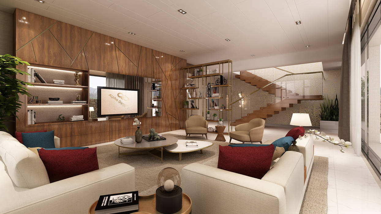 Sala de estar - Moradia em Felgueiras, Alpha Details Alpha Details Salas de estar modernas