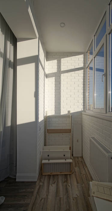 3-комнатная квартира в г.Краснодаре, Студия интерьерного дизайна happy.design Студия интерьерного дизайна happy.design Balcony