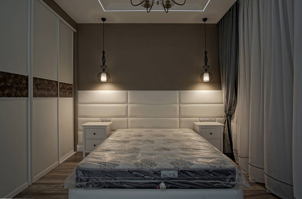 3-комнатная квартира в г.Краснодаре, Студия интерьерного дизайна happy.design Студия интерьерного дизайна happy.design Modern style bedroom