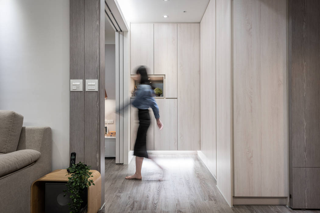 玄關 你妳國際空間設計 斯堪的納維亞風格的走廊，走廊和樓梯 照明