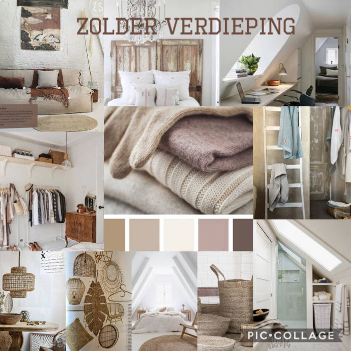 Zolder verdieping Vonk interieur & design Landelijke woonkamers paars,landelijk,zolder