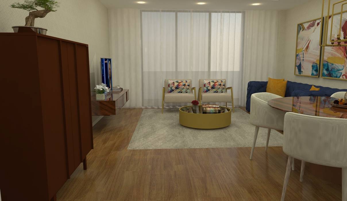 Região Centro: Apartamento arrojado, Casativa Interiores Casativa Interiores Moderne Wohnzimmer