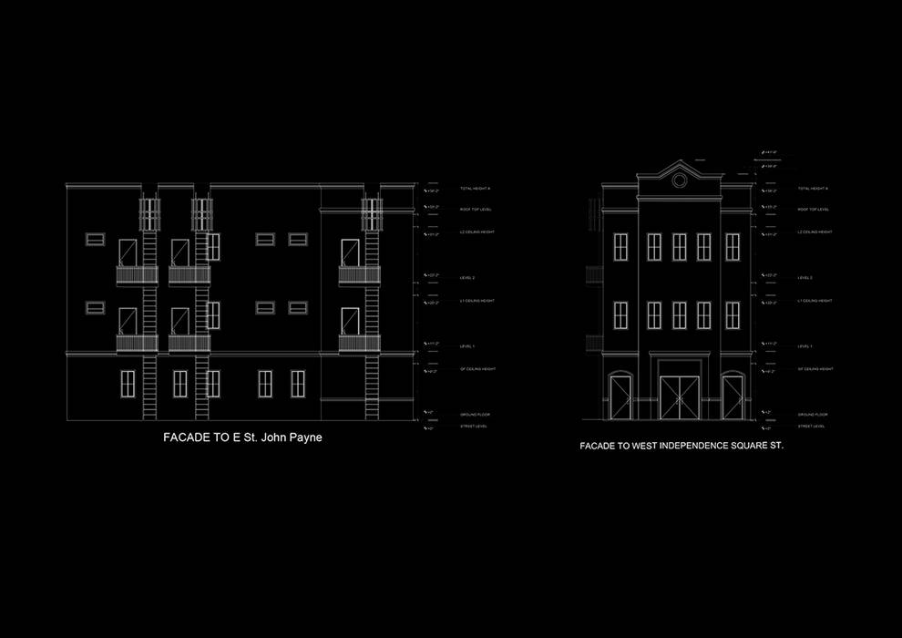 fachadas sur y este Alexander Chivico & Architects Estudios y bibliotecas de estilo tropical