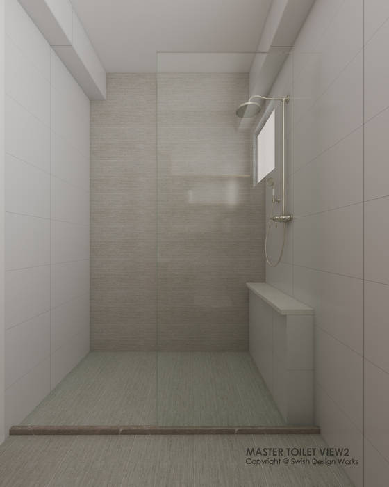 Bathroom Swish Design Works Modern bathroom bathroom,shower,ledge,quartz,shower screen,tempered glass,hdb,bto,flat