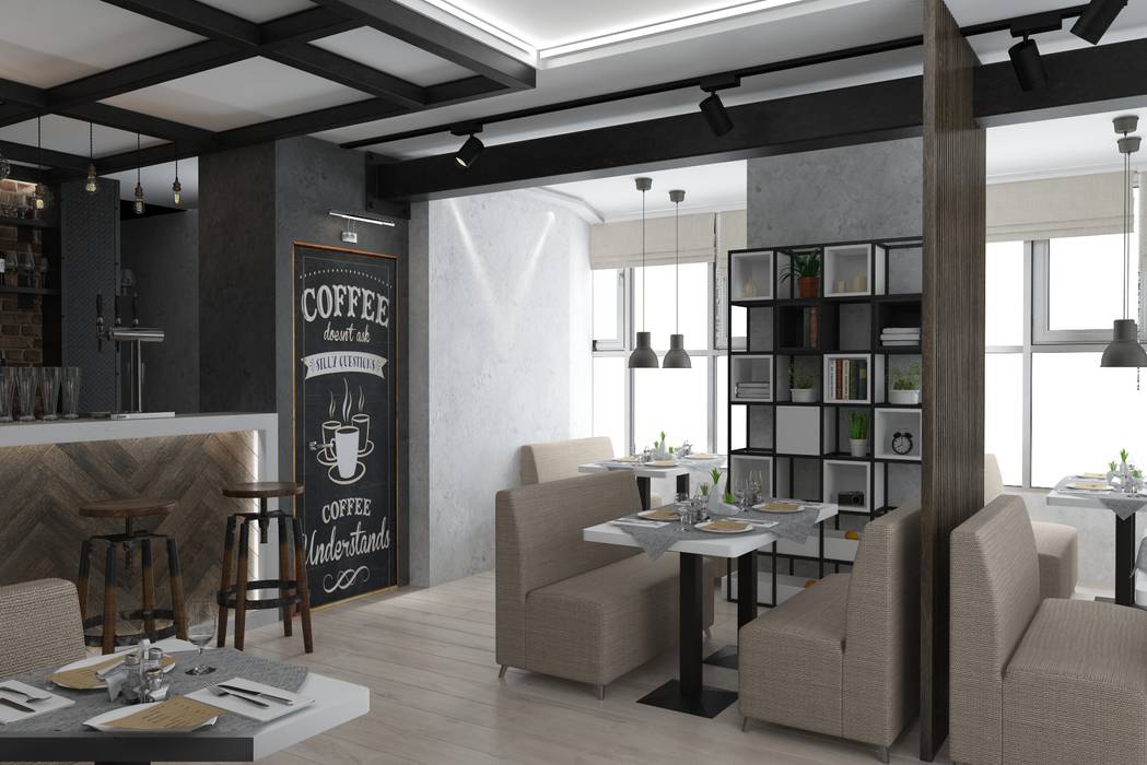 Современный лофт в кофейне, Art project rocket Art project rocket Industrial style dining room