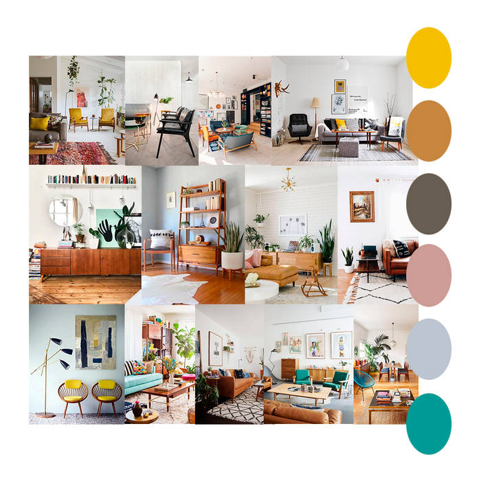 Moodboard Estilo Mid Century Nido Estudio de Interiorismo