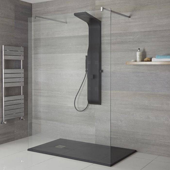 Milano Dalton Modern Exposed Shower Tower Panel With Large Milano Dalton Modern Exposed Shower