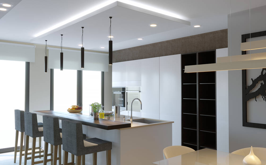 Cocina en isla con iluminación natural inarq espacio cocinas integrales