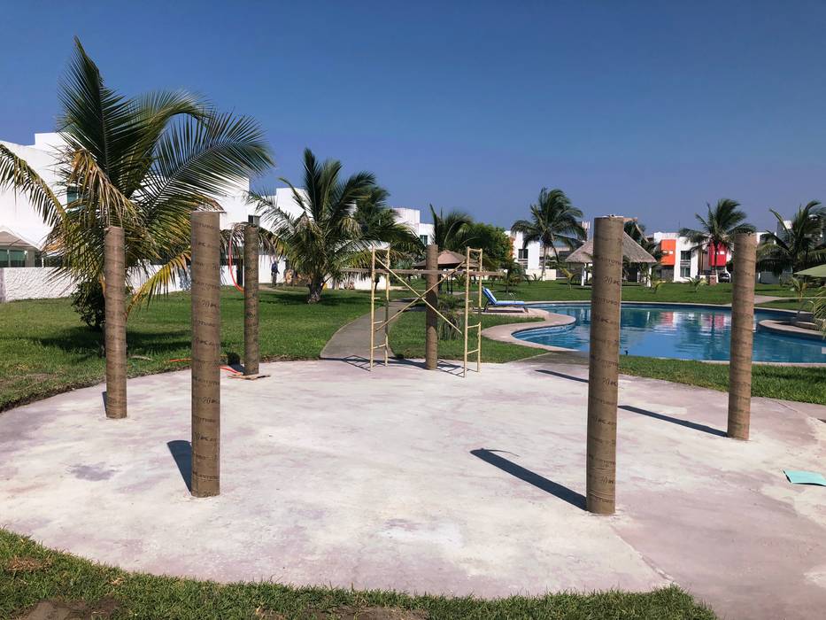 PALAPA DE 6M DE DIAMETRO, palabeach palabeach Hipped roof لکڑی Wood effect