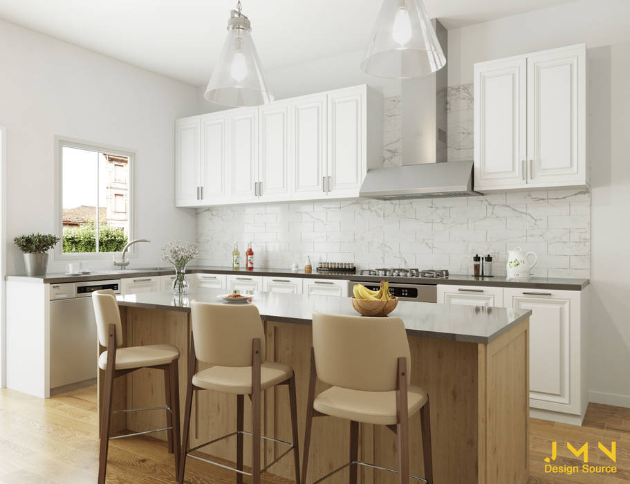 3d kitchen rendering homify