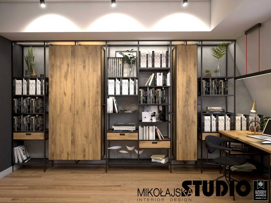 Apartament na strychu, MIKOŁAJSKAstudio MIKOŁAJSKAstudio مكتب عمل أو دراسة