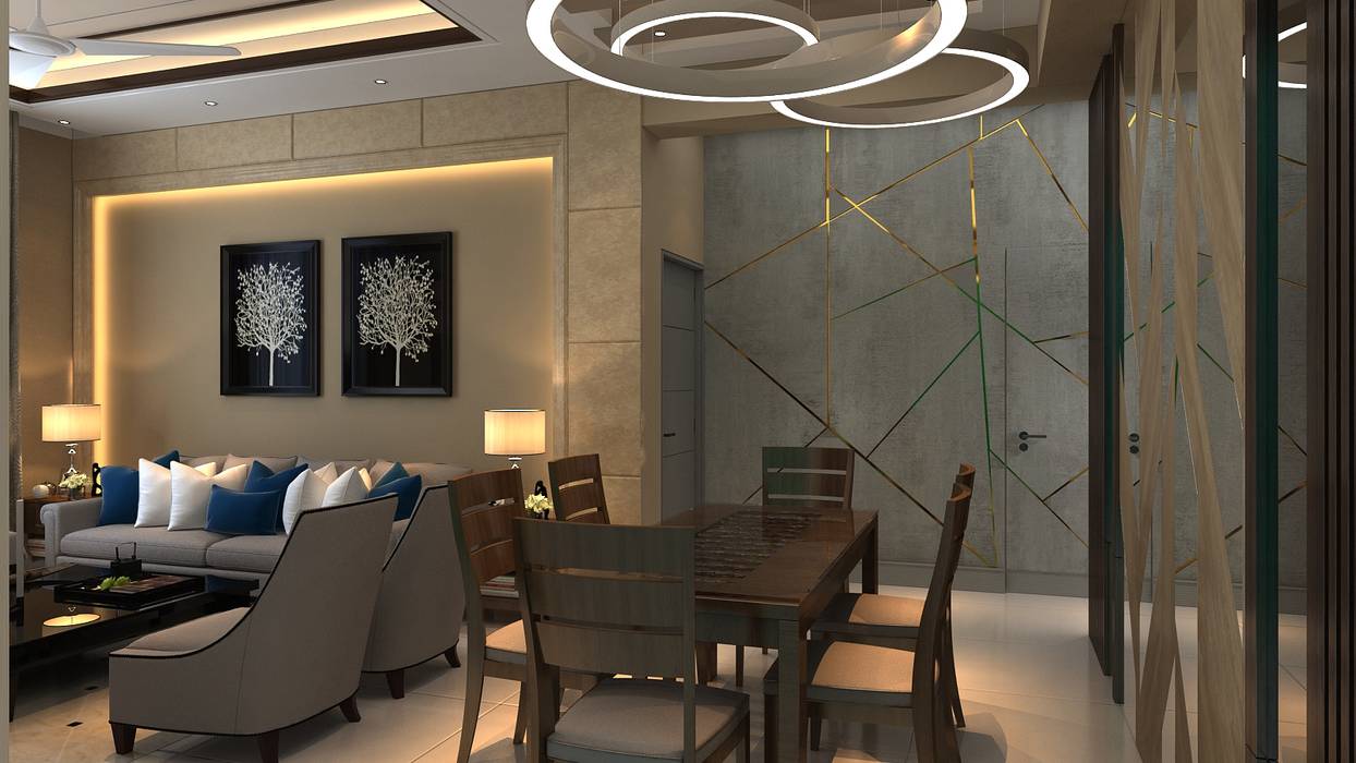 Dining Area Manglam Decor 现代客厅設計點子、靈感 & 圖片