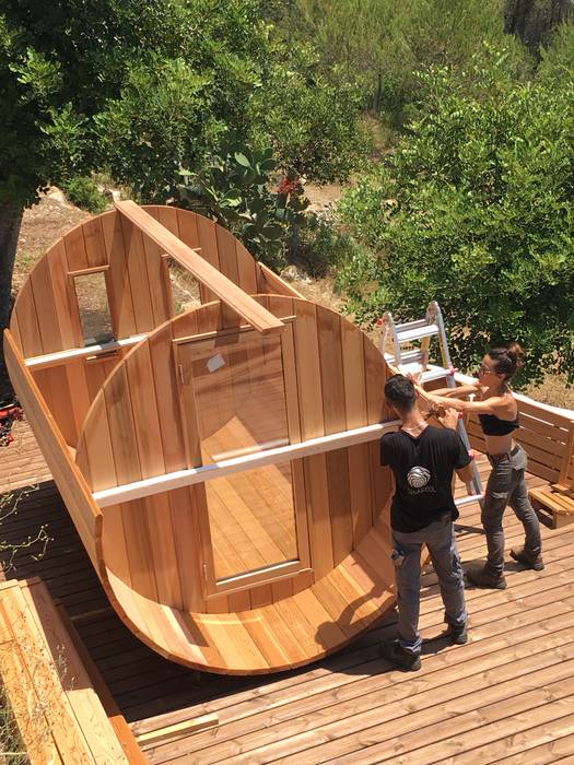 Sauna de madera de Cedro en Ibiza, CASÁRBOL CASÁRBOL Ruang Komersial Parket Multicolored Hotels