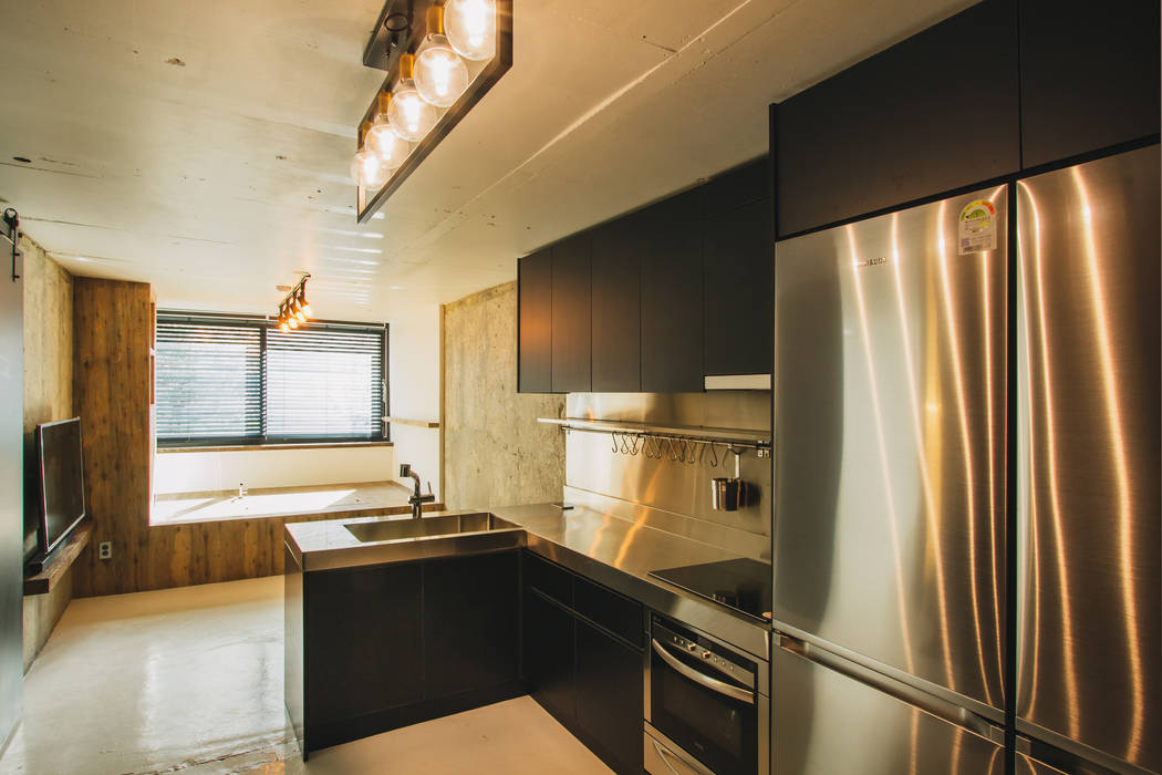 하계동 장미 아파트｜Residence, 므나 디자인 스튜디오 므나 디자인 스튜디오 مطبخ ذو قطع مدمجة
