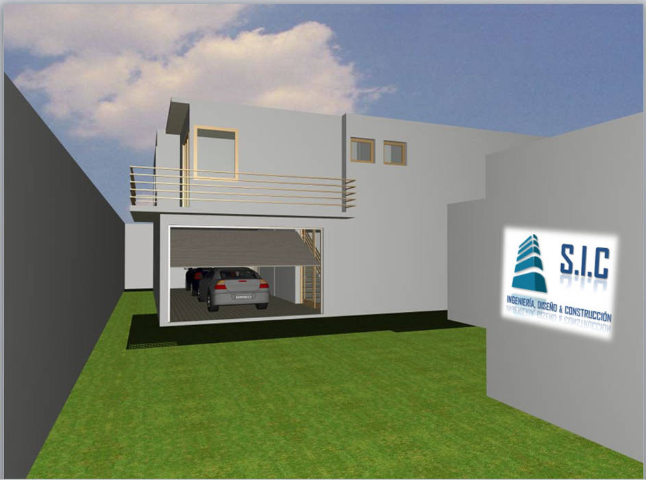 Acceso a la Planta Baja por el Garaje Servicios de Ingeniería, Diseño & Construcción Garajes dobles Aluminio/Cinc