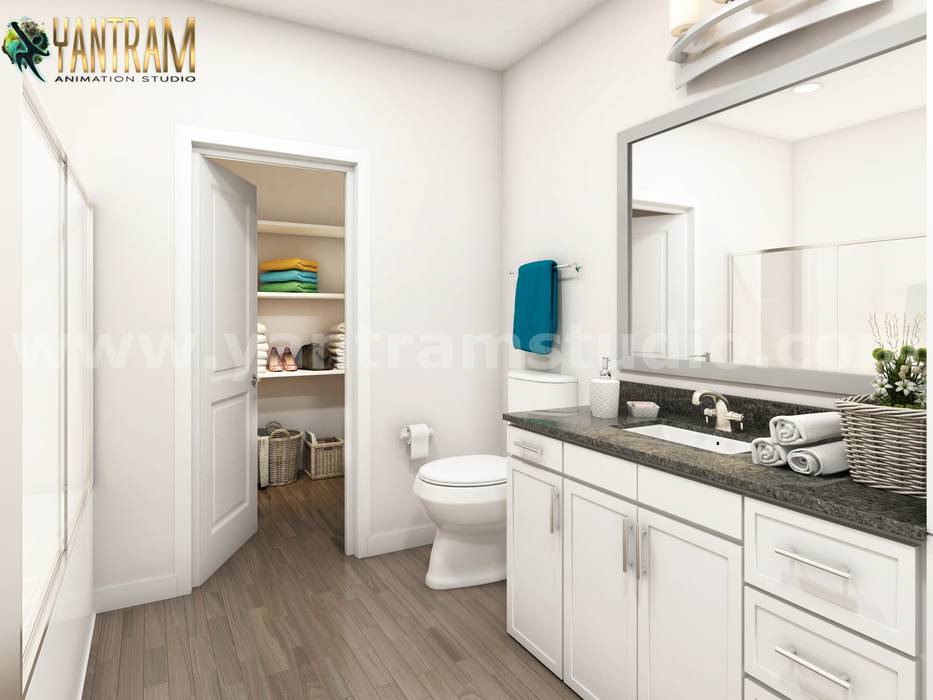 Modern Elegance Bathroom Architectural Interior design studio by Architectural Rendering Services, Cape Town, South Africa Yantram Animation Studio Corporation Classic style bathrooms bathroom,interior,design,architectural,animation,studio,latest,rendering,firms