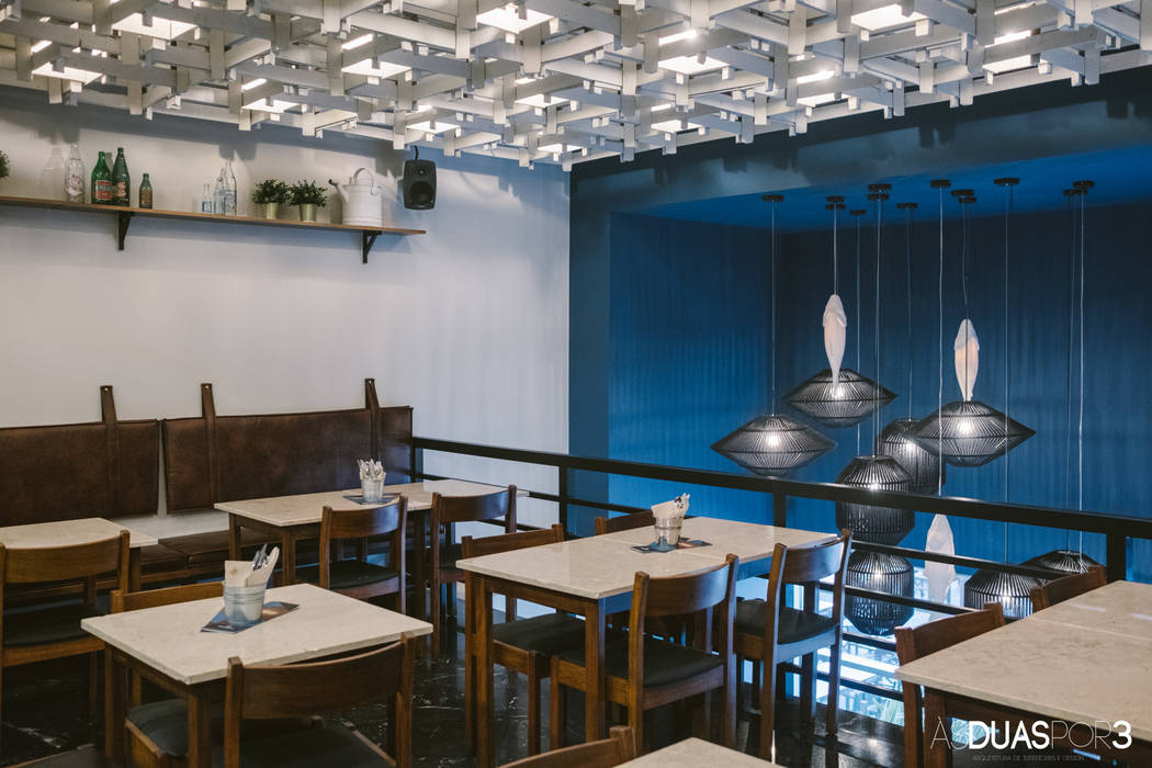 Restaurante Nova Peixaria_Parque das Nações . Lisboa ÀS DUAS POR TRÊS, Arquitetura de Interiores e Decoração Espaços comerciais interior restaurante,Espaços de restauração