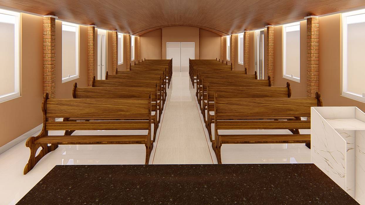 Capela Nossa Senhora de Guadalupe, SR PRUDENTE ENGENHARIA E ARQUITETURA LTDA SR PRUDENTE ENGENHARIA E ARQUITETURA LTDA Espaços comerciais Edifícios comerciais