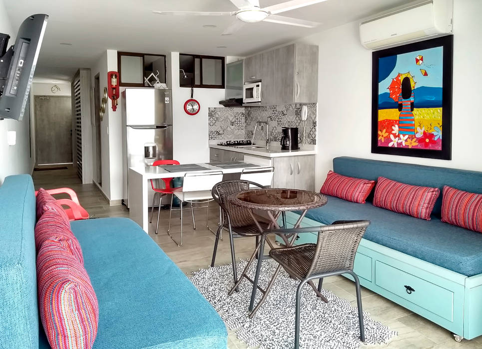 Vista panorámica del apartamento Remodelar Proyectos Integrales Comedores de estilo moderno Cerámico