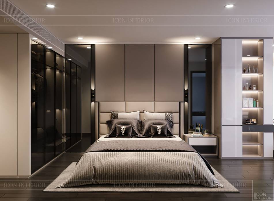Thiết kế ấn tượng cho CĂN HỘ ĐẢO KIM CƯƠNG, ICON INTERIOR ICON INTERIOR Phòng ngủ phong cách hiện đại