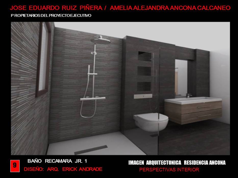 elite_arquitectos@hotmail.com 9933304930 ELITE ARQUITECTOS elite_arquitectos@hotmail.com Te. 9933304930 Baños de estilo minimalista