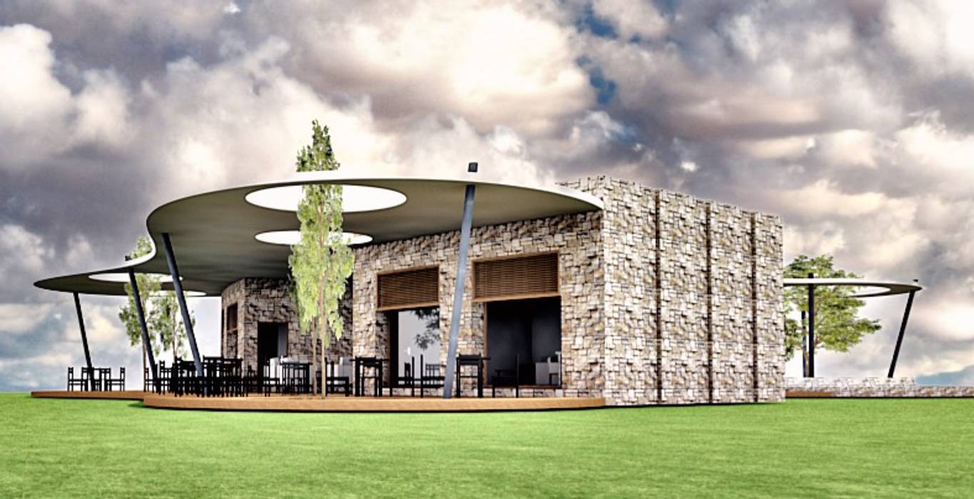 Motor lobby deptos cozumel de fractal.corp arquitectura moderno homify