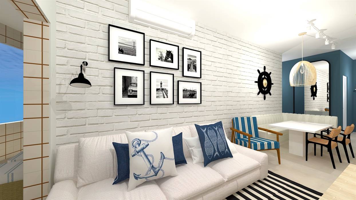 Wallpaper Decoracao Navy Ap Praia Salas De Estar Rusticas Por Talita Kvian Free HD