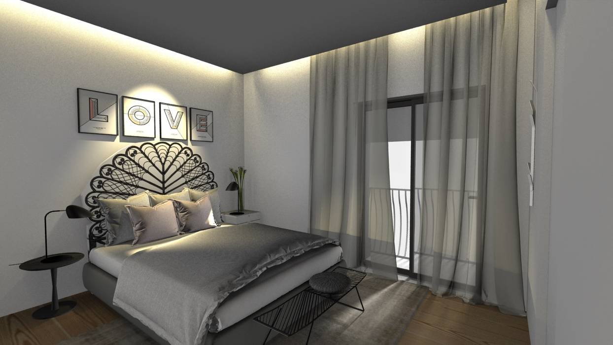 Quarto 3 Form Arquitetura e Design Quartos campestres quarto romântico,quarto,cama romântica,iluminação